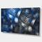 Designart - Crystal Cell Dark Blue Steel Texture - Oversized Abstract Canvas Art Print
